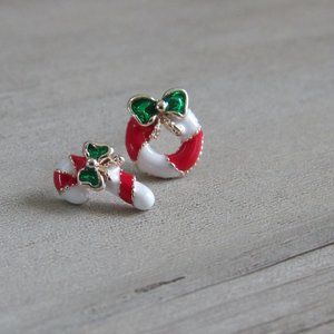 Santa Claus Rudolph Christmas earrings Season Greeting Happy Holidays